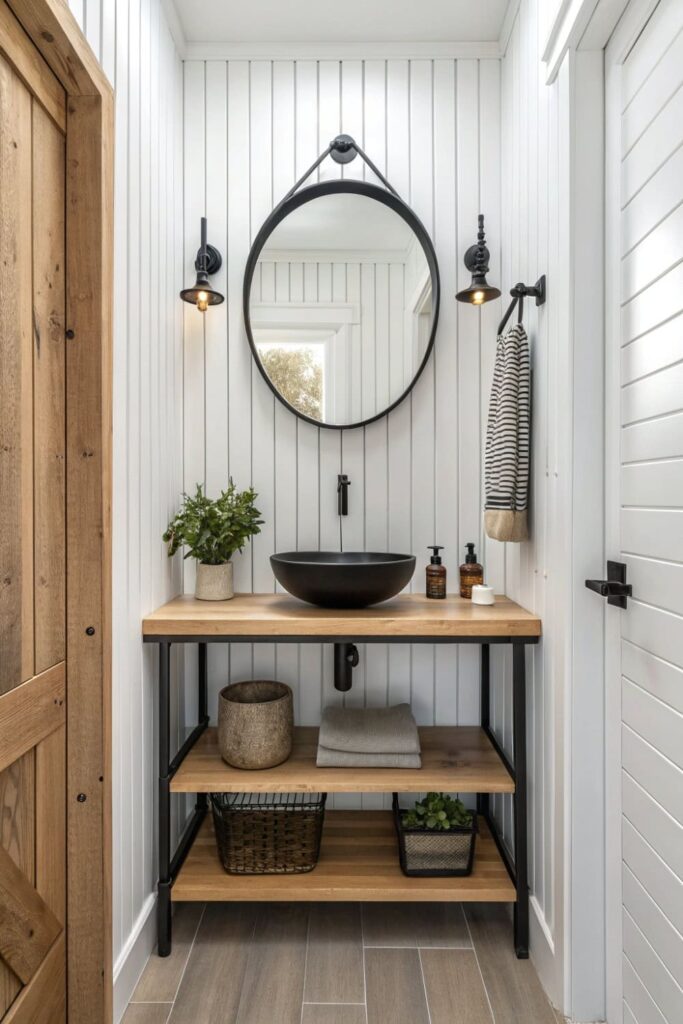 Modern Farmhouse Shiplap Powder Room