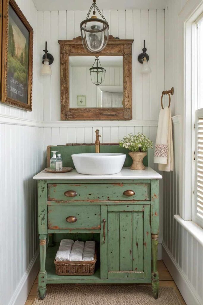 Charming Vintage Powder Room Furniture