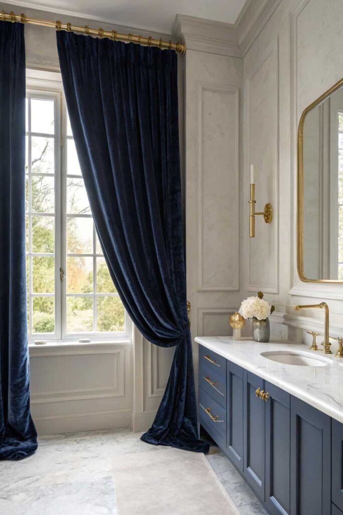 Luxurious Window Treatment for Powder Room