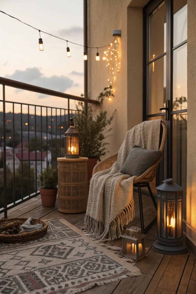 Cozy Balcony Winter Look